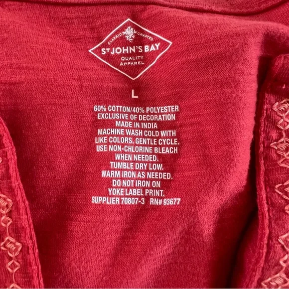 Women’s Large Long Sleeve Embroidered Dressy Blouses St John’s Bay - Picture 3 of 11